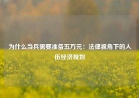 为什么当兵需要准备五万元：法律视角下的入伍经济规划
