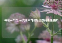 养老一年交7000元未来可领取金额的法律解析