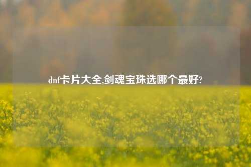 dnf卡片大全,剑魂宝珠选哪个最好?