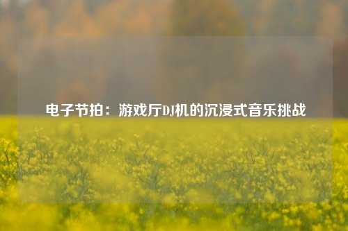  电子节拍：游戏厅DJ机的沉浸式音乐挑战