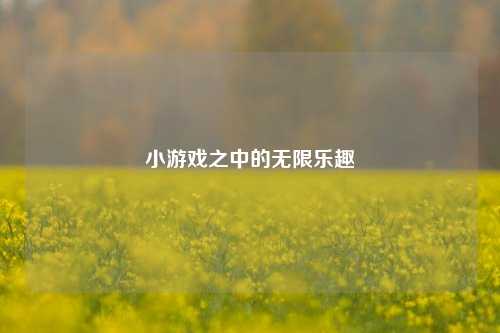 小游戏之中的无限乐趣