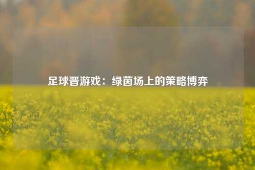 足球晋游戏:绿茵场上的策略博弈