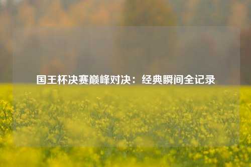 国王杯决赛巅峰对决：经典瞬间全记录